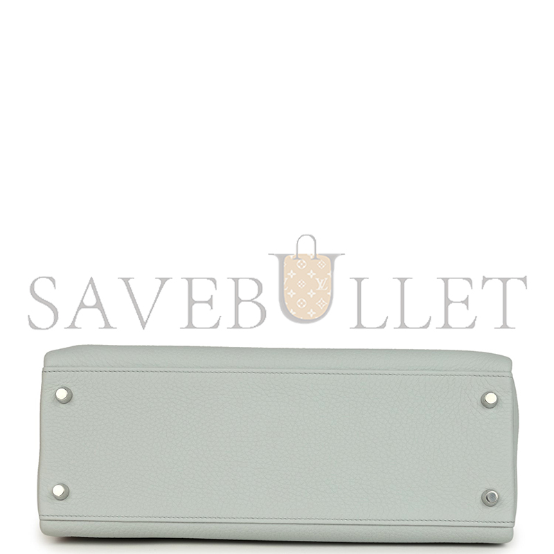H**mes KELLY RETOURNE 32 BLEU PALE CLEMENCE PALLADIUM HARDWARE (32*23*12cm)